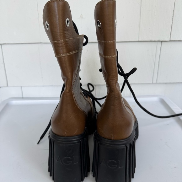 AGL Tania Lace-Up Platform Boot Brown size 41 - Picture 10 of 13